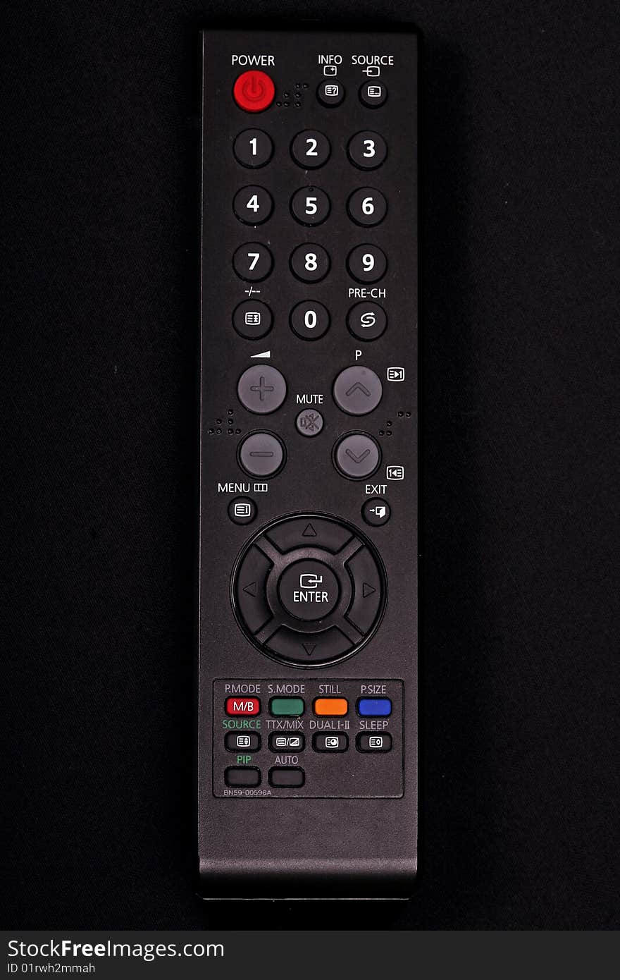 Black remote control on black background