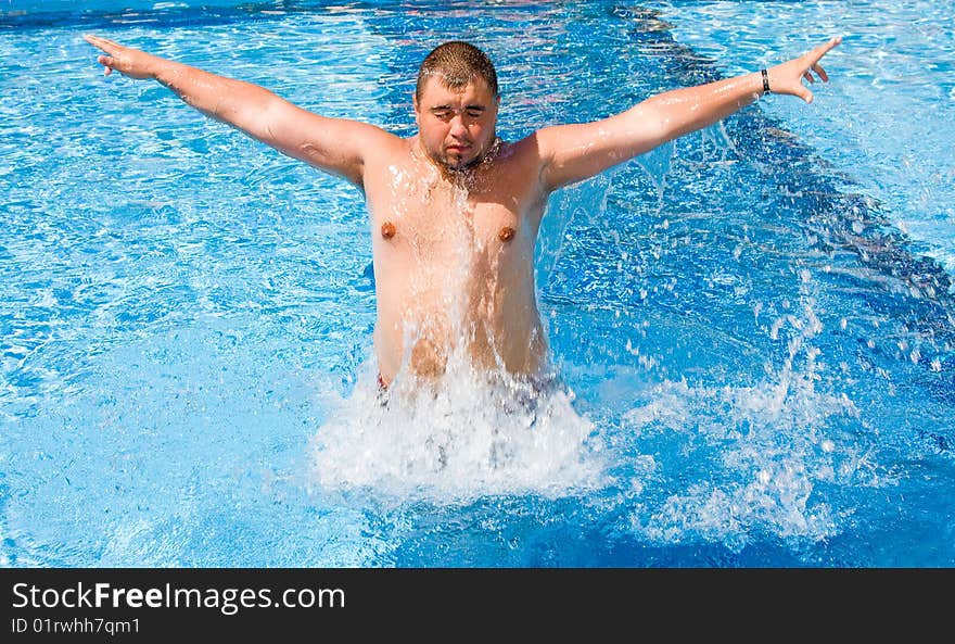 Big man in the pool