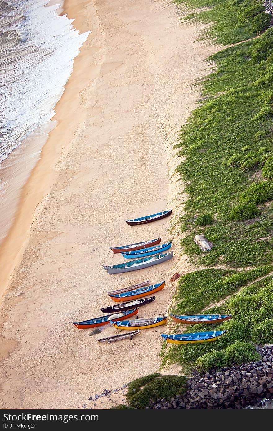 Boats on beach