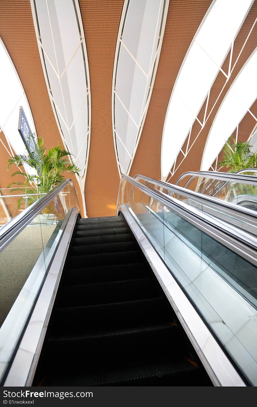 The escalator of the airport.