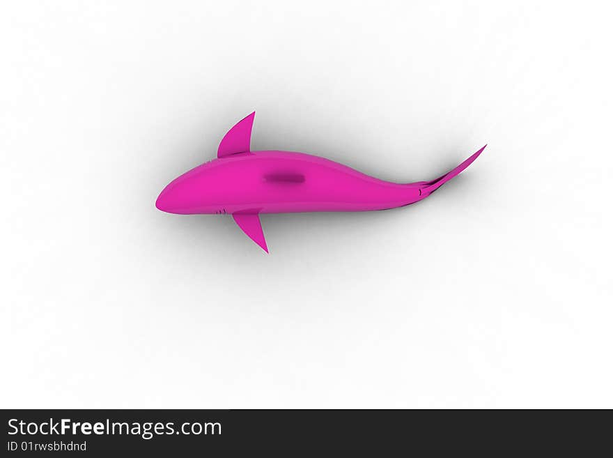 Purple Ceramic Great White Shark - 3D