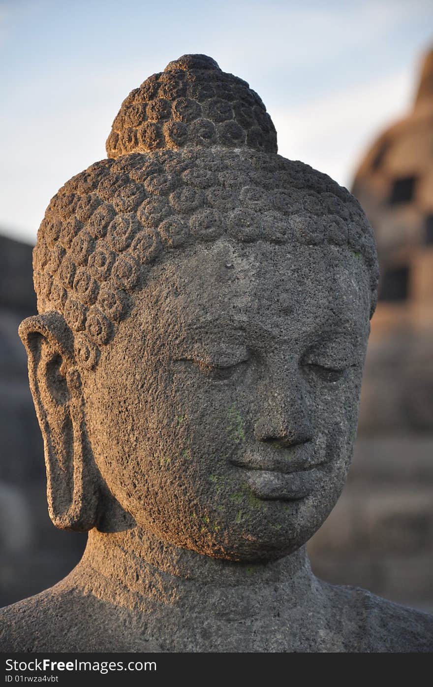 Buddha statue at Borobudur temple, Java, Indonesia. Buddha statue at Borobudur temple, Java, Indonesia