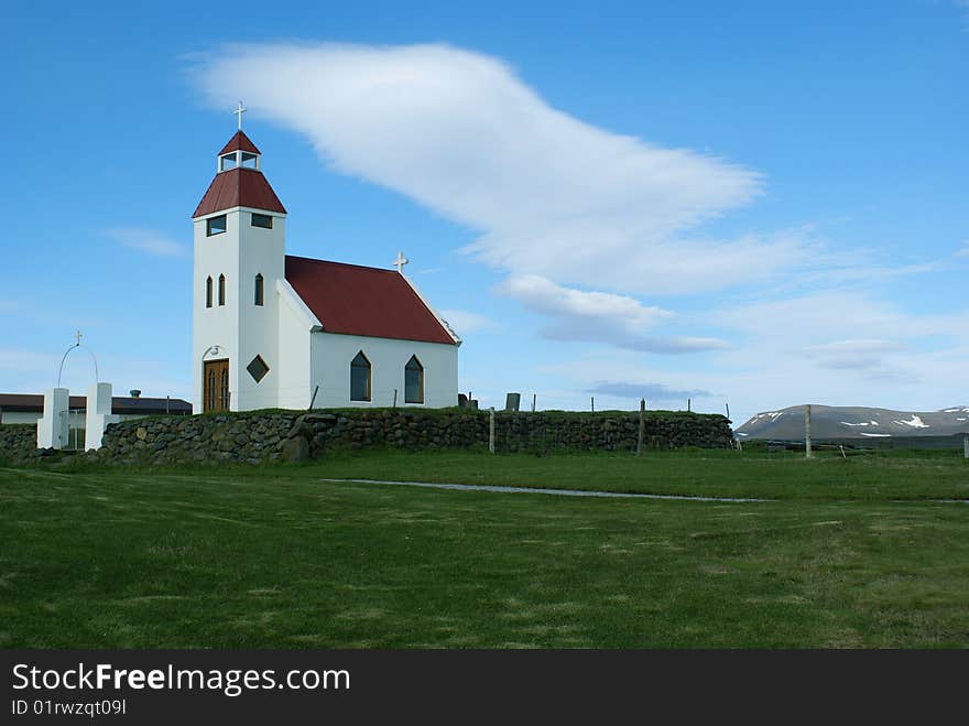 Scenic church in Modrudalur, Iceland. Scenic church in Modrudalur, Iceland