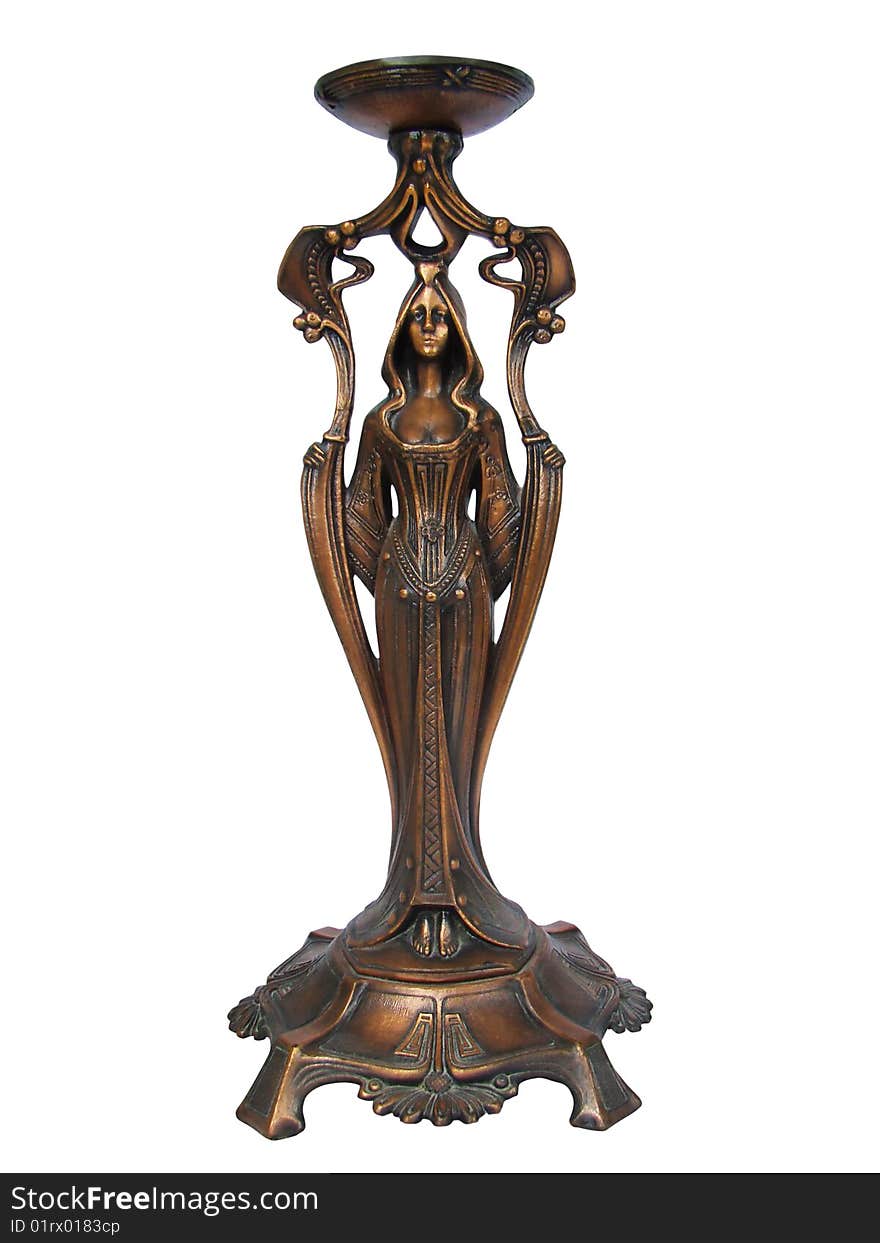 Ancient candlestick in the form of the girl