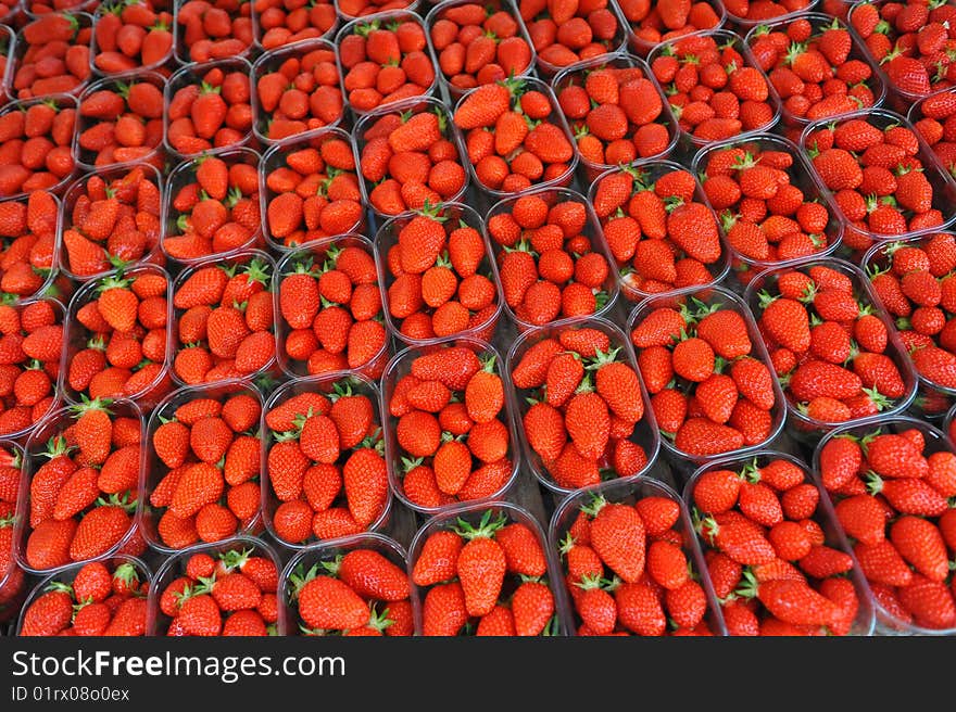 Stawberrys on a french market stall