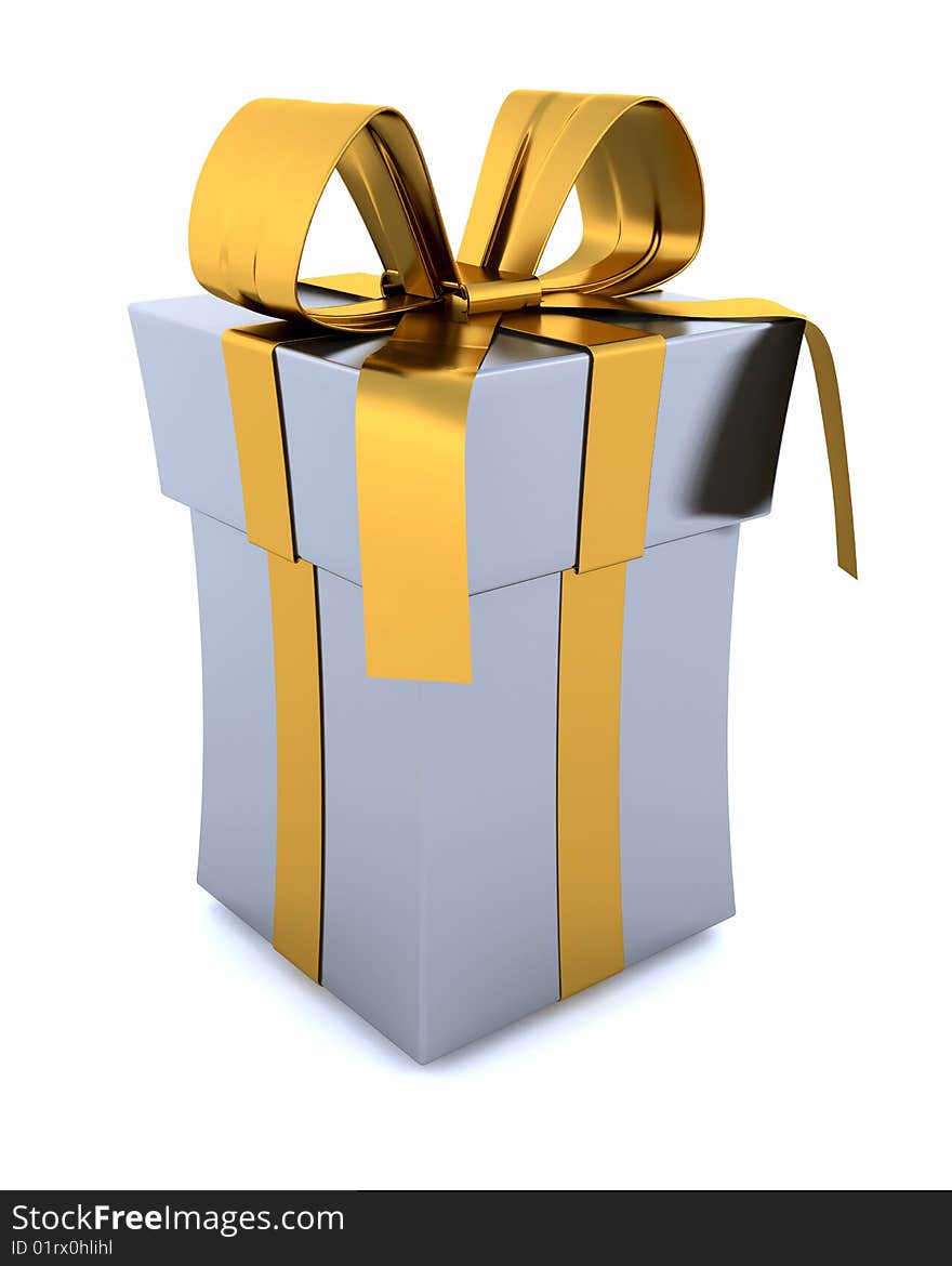 3D Render of a Christmas Gift Isolated on white