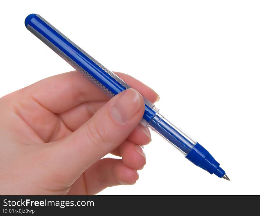 Pen with hand