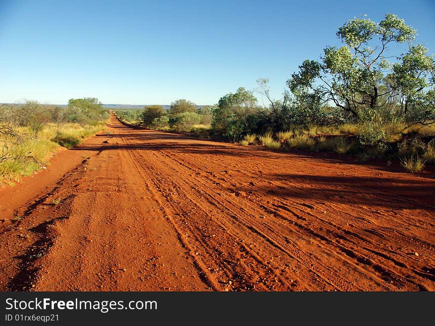 Road in the Red Centre - Australian desert. Road in the Red Centre - Australian desert.