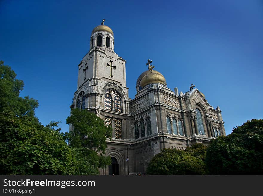 Bulgarian cathedral against the blue sky