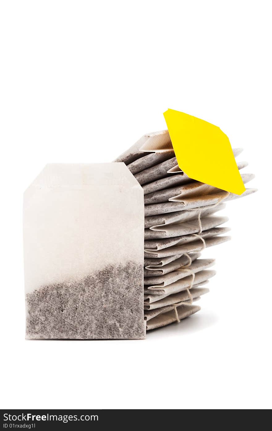 Tea in bags on a white background