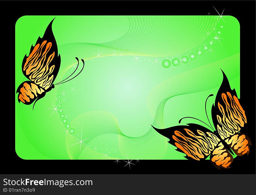 Very beautiful exotic butterflies on background