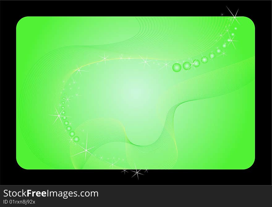 Brilliant green background on a black background