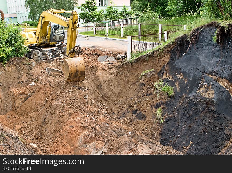 Digging ground, hard work background. Digging ground, hard work background