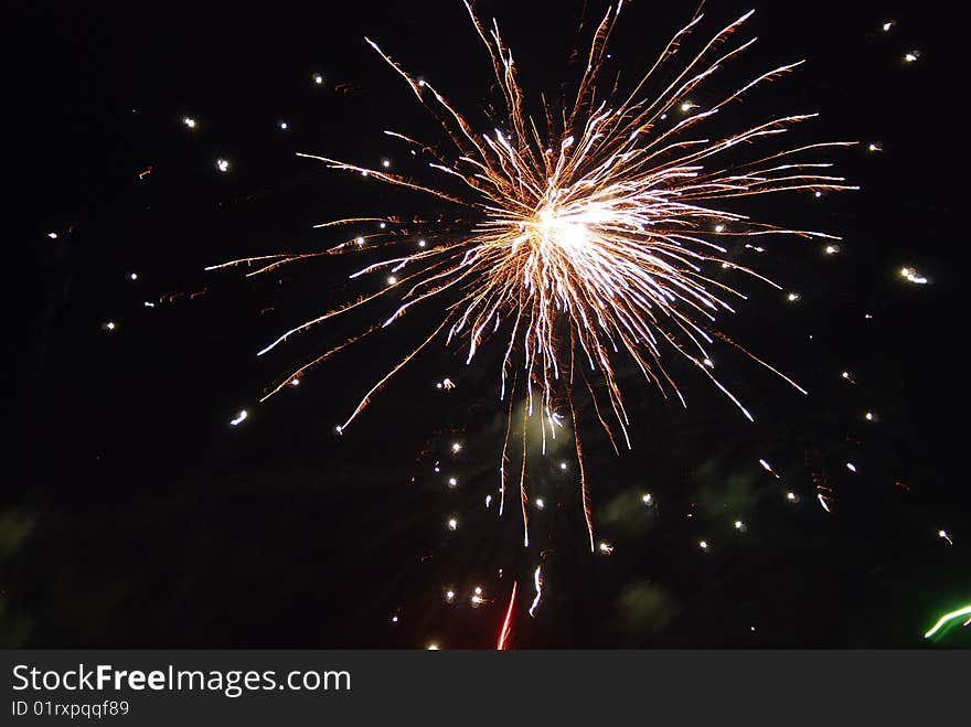 Fireworks at a Fourth of July Celebration. Fireworks at a Fourth of July Celebration