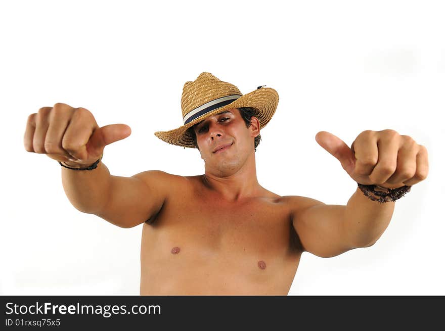 Portrait of young hispanic man wearing a hat with positive expression. Portrait of young hispanic man wearing a hat with positive expression