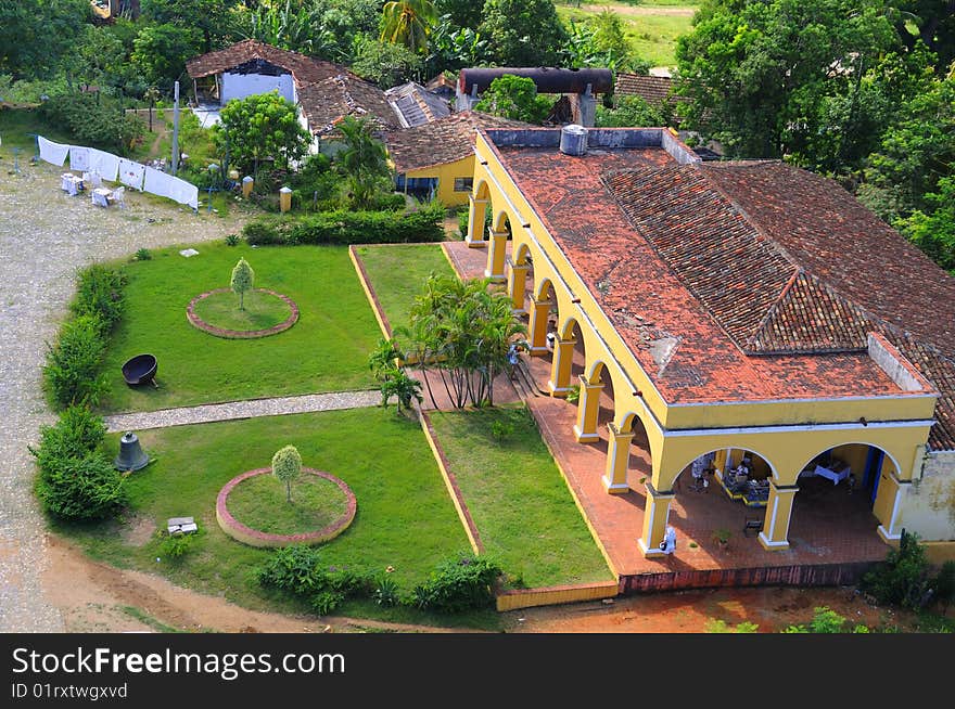 A view of tropical house in typical colonial style, trinidad, cuba