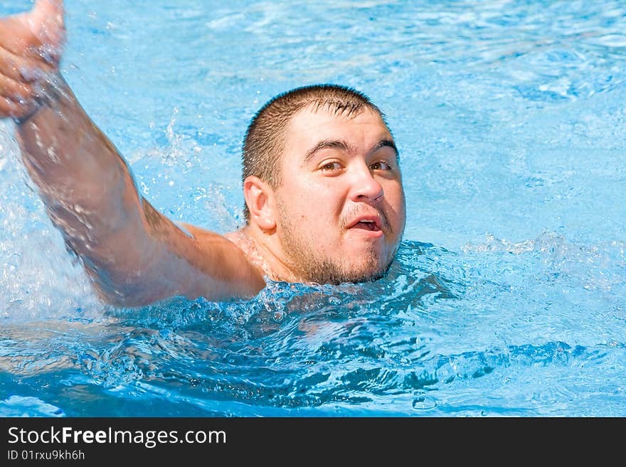 Big man in the pool