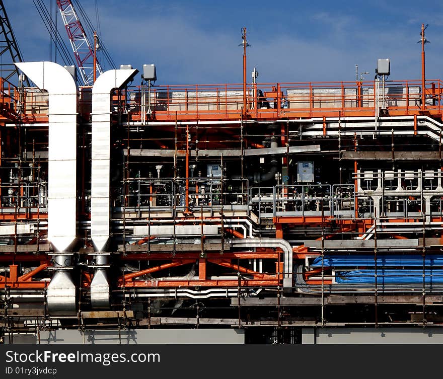 Chemical industrial plant in the gulf of la spezia