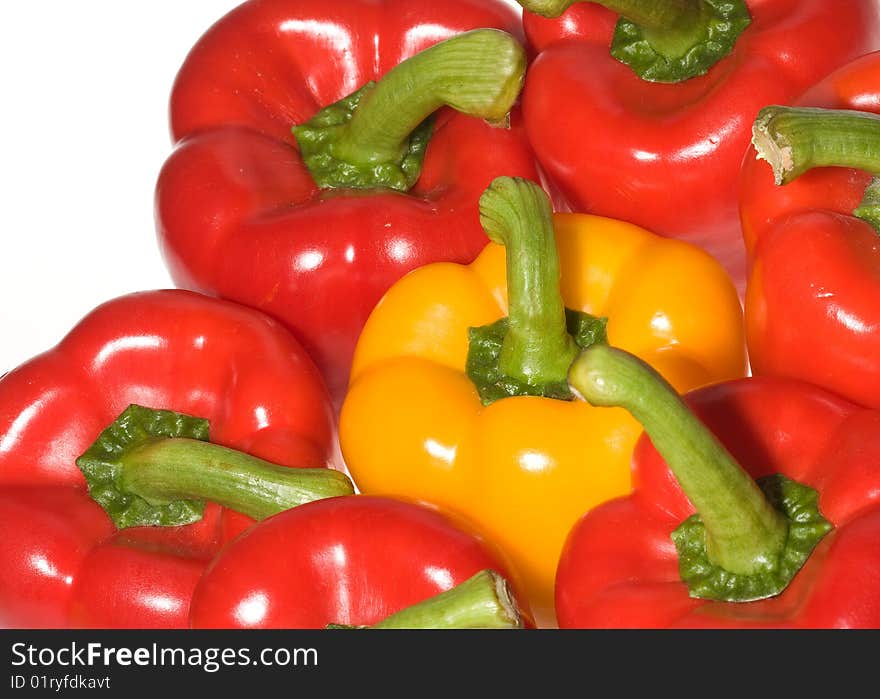 Red and yellow peppers