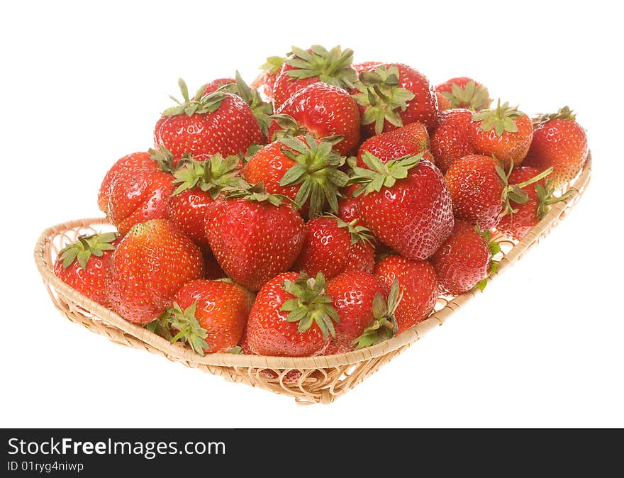 Fresh strawberries on white background