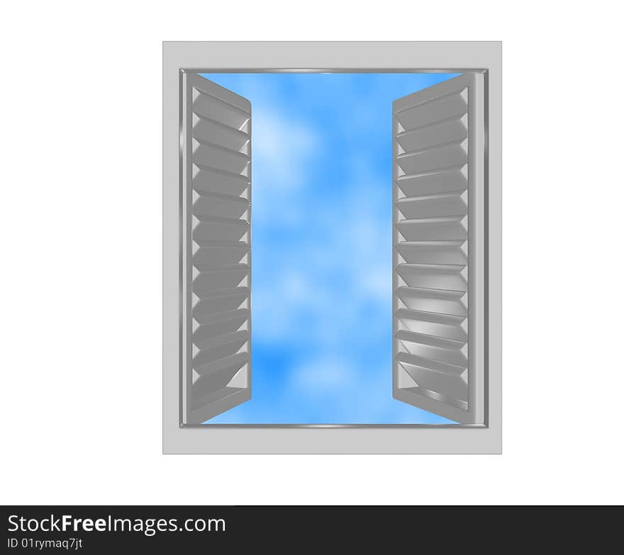 A window in a blu sky