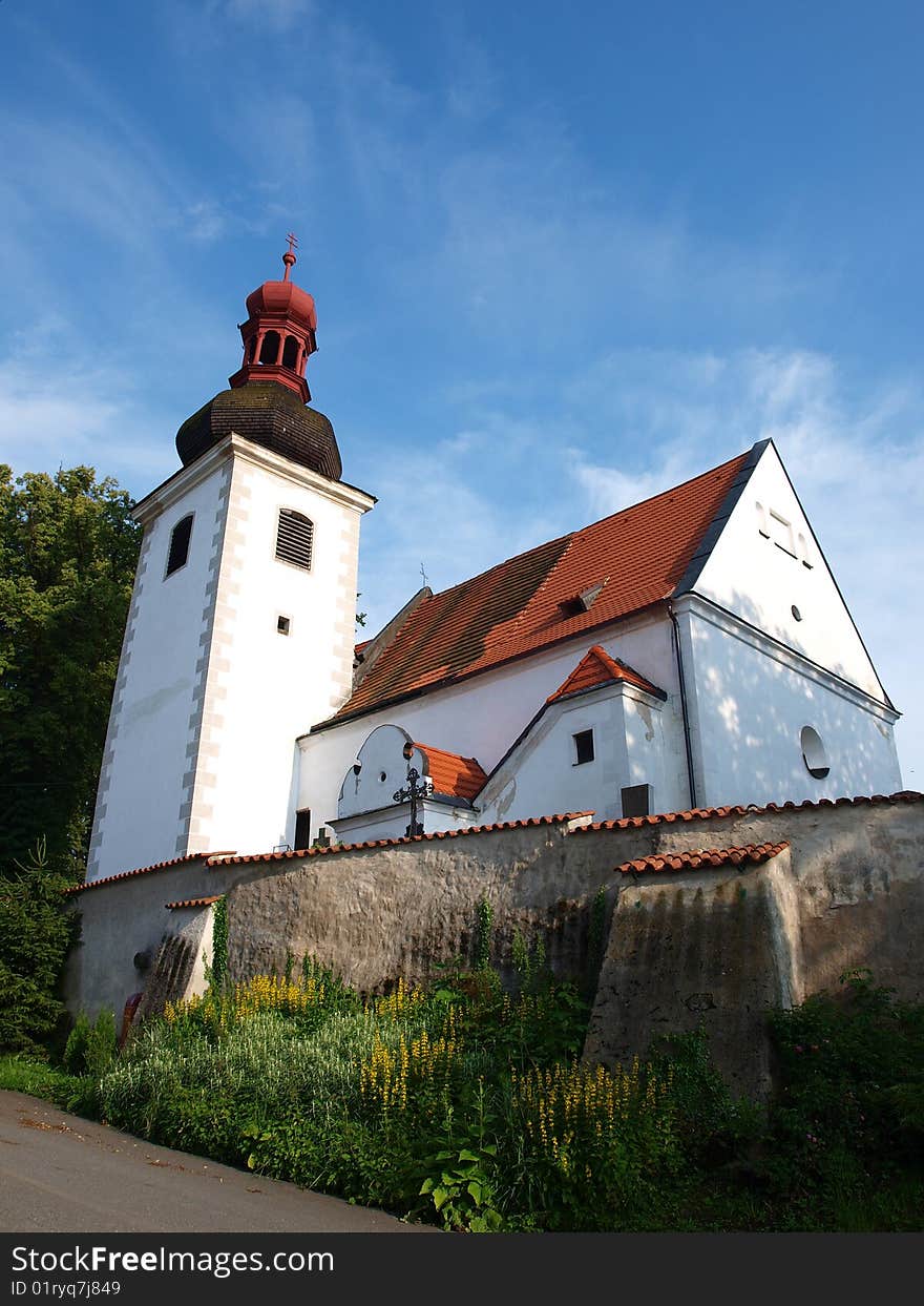 Church in the typical Chech village