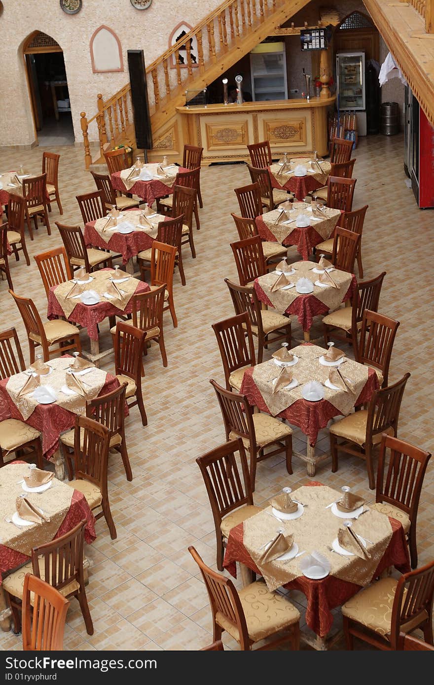 The empty uzbek restaurant in Tashkent, Uzbekistan