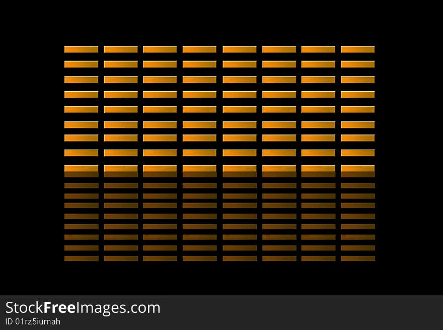 Orange bars over black background. Abstract illustration. Orange bars over black background. Abstract illustration