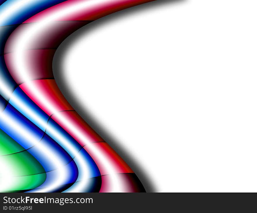 Green, blue and red waves over white background. Green, blue and red waves over white background