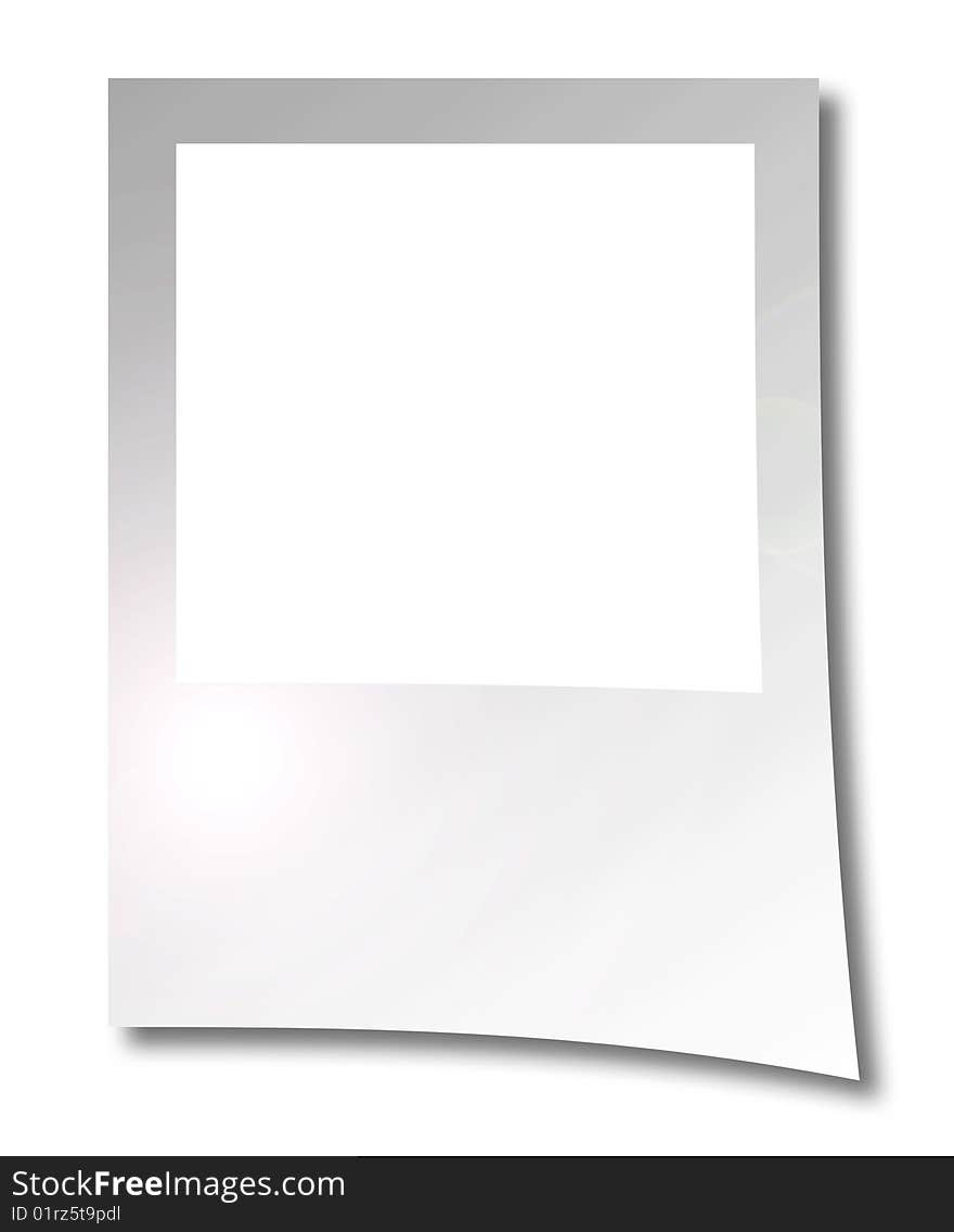 White photo instant over empty background. Isolated image to insert text or design