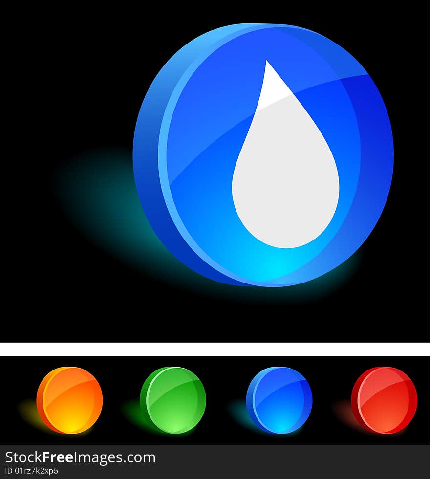 Water 3d icon. Vector illustration. Water 3d icon. Vector illustration.