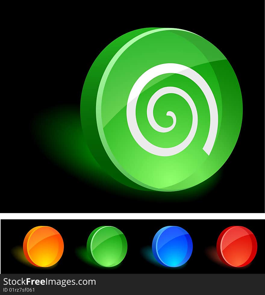 Swirl 3d icon. Vector illustration. Swirl 3d icon. Vector illustration.