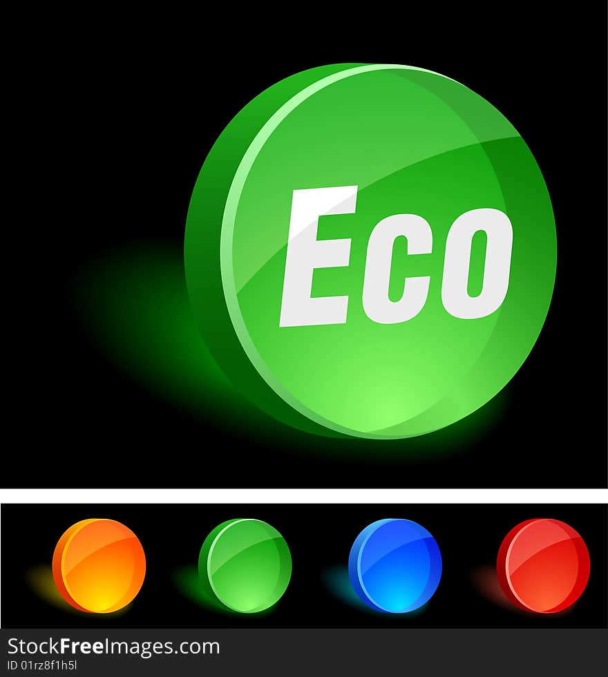 Eco 3d icon. Vector illustration. Eco 3d icon. Vector illustration.