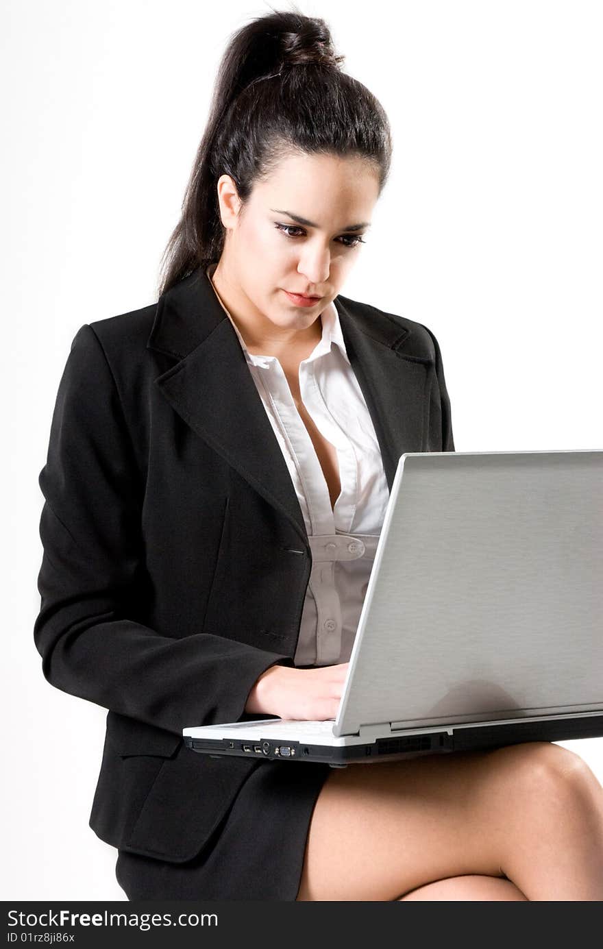 Businesswoman with laptop