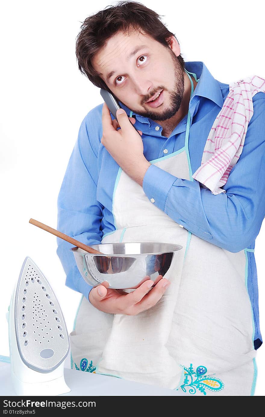 Man Doing All House Works Together