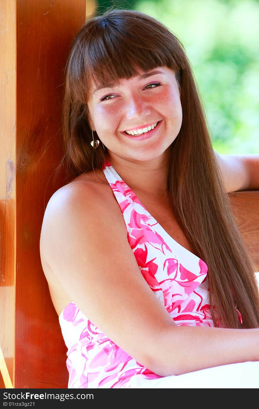 Outdoor portrait of attactive young girl