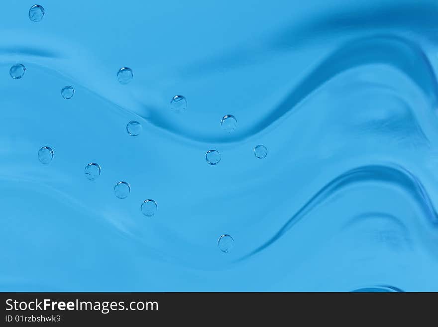 Plastic bottle of water with bubbles