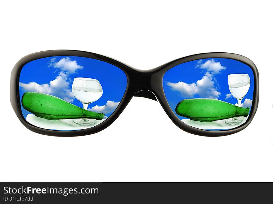 Glasses on a white background. Business scene