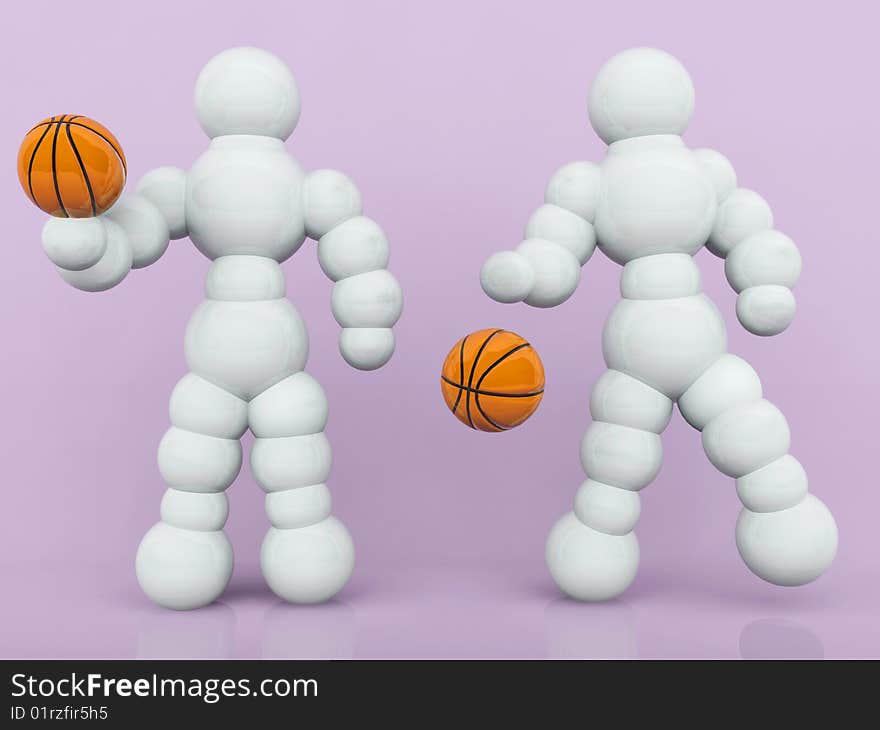 Basketball abstract concept, sport illustration basketball player
