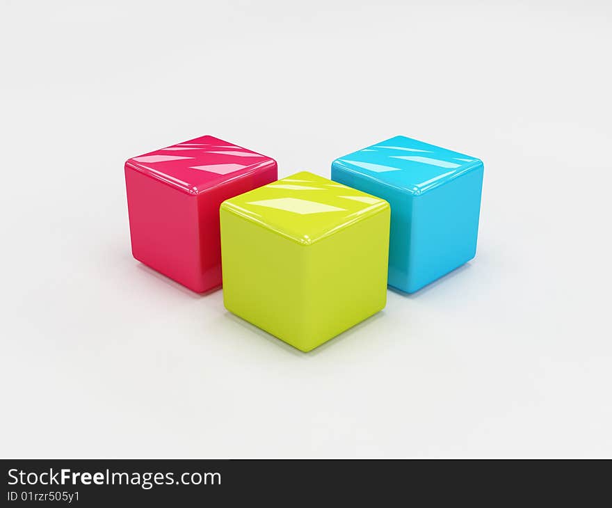 3d generated cubes representing rgb color value. 3d generated cubes representing rgb color value