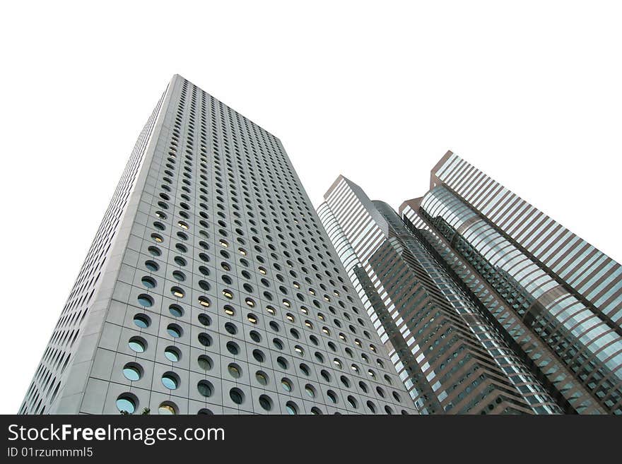 Isolated low angle shot of some contemporary commercial buildings. Isolated low angle shot of some contemporary commercial buildings