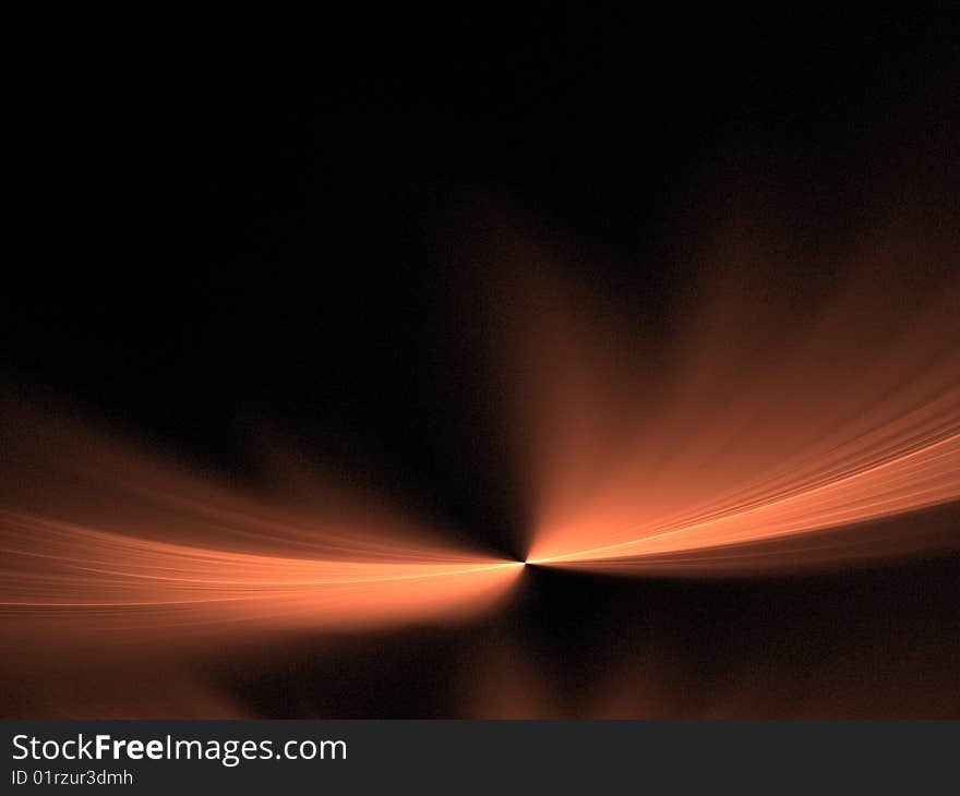 Orange lines over black, fractal illustration. Orange lines over black, fractal illustration