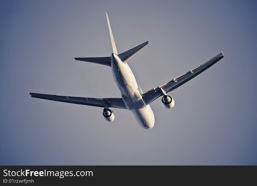 Boeing 767 aircraft on take off. Boeing 767 aircraft on take off