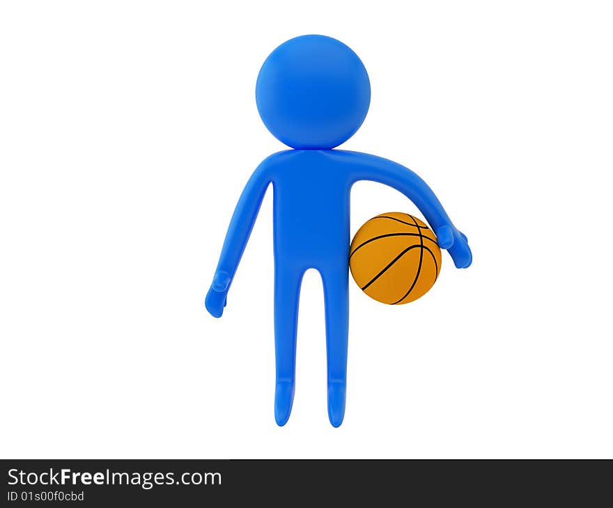 3d render of a person with ball