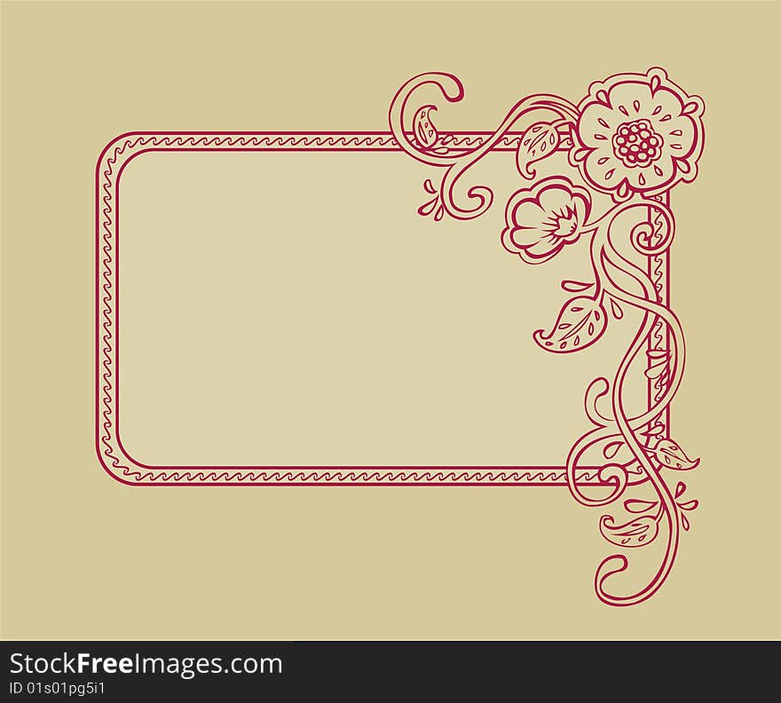 Flower retro banner, vector illustration. Flower retro banner, vector illustration