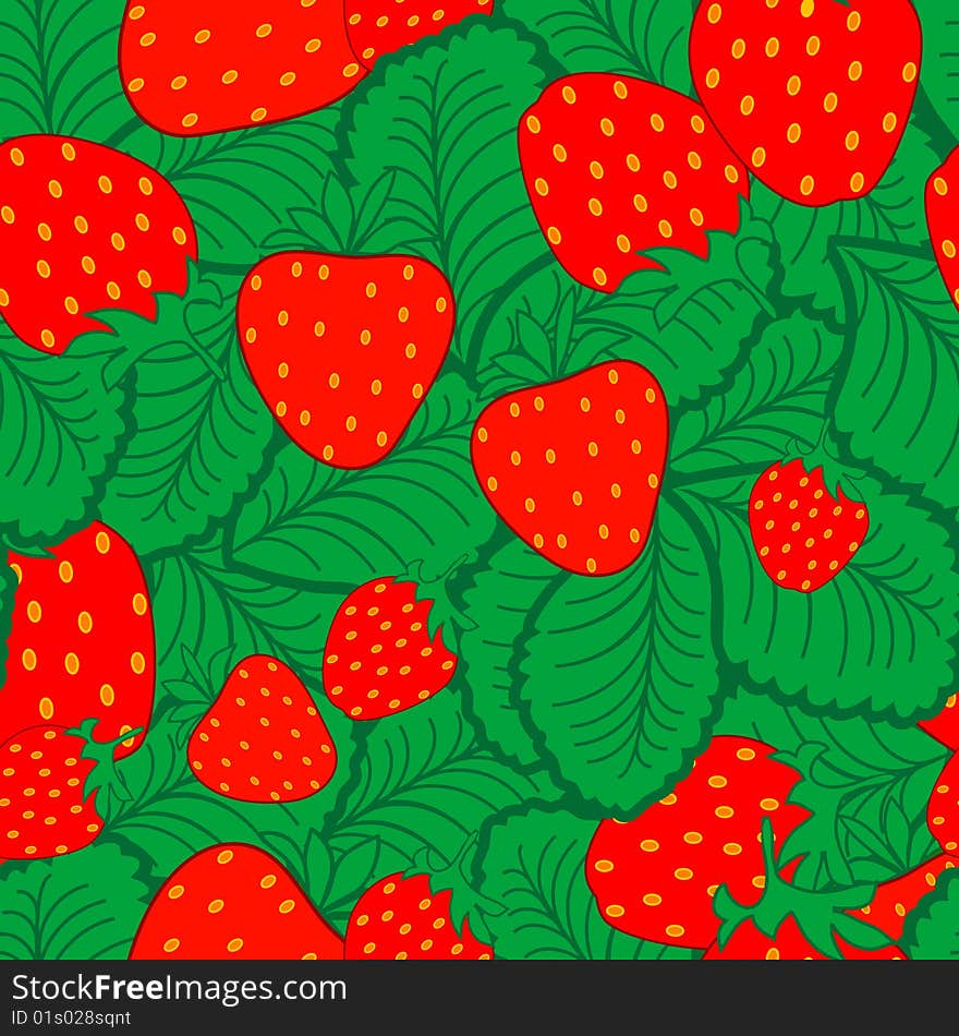 Seamless vector pattern with strawberries. Seamless vector pattern with strawberries