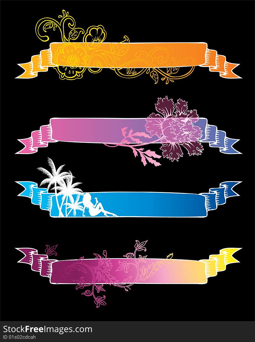 Set of color banners