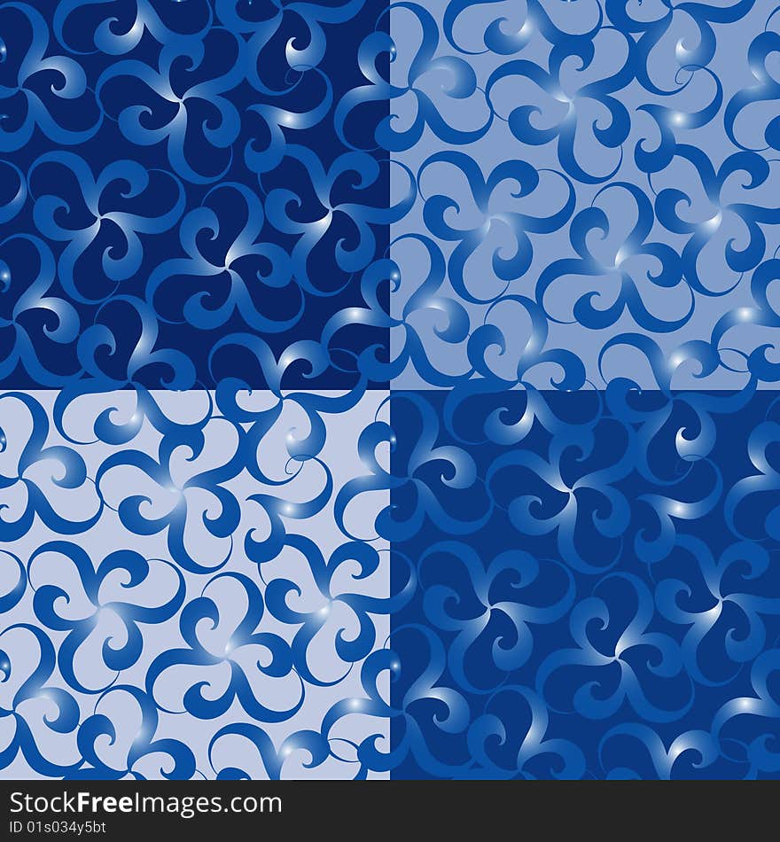 Seamless blue ornament vector pattern. Seamless blue ornament vector pattern