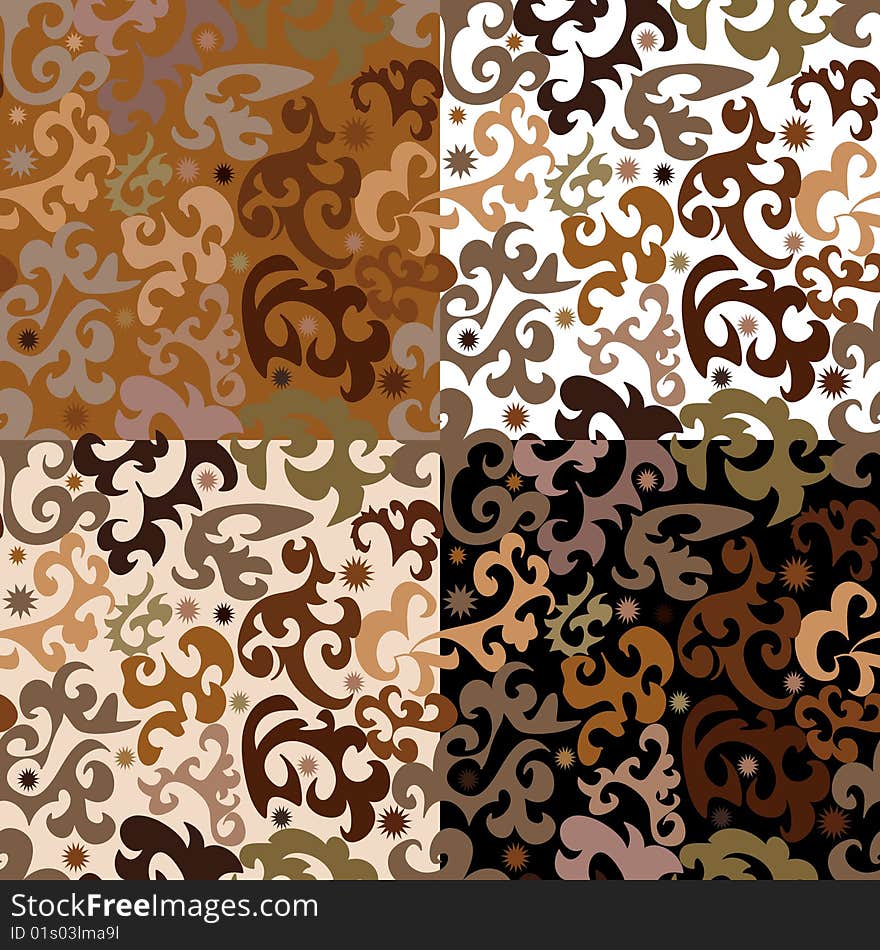 Seamless brown ornament vector pattern. Seamless brown ornament vector pattern