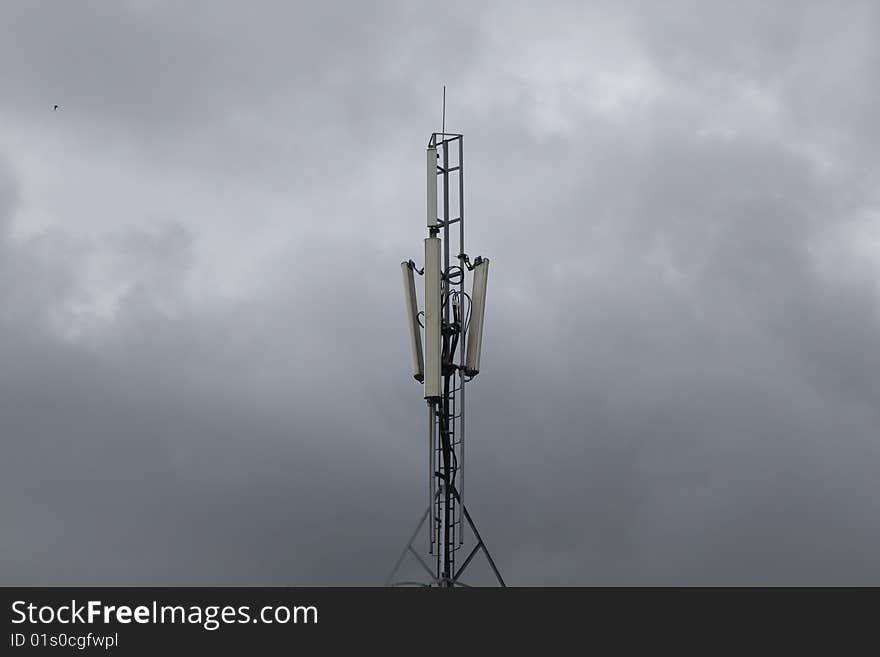 Cellural mast on the dark sky